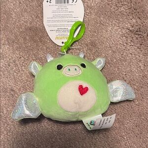 Squishmallows Dexter The Dragon Clip heart valentine On 3.5" NWT